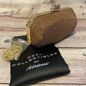 Adrienne Pink Panther Crystal Clutch Purse